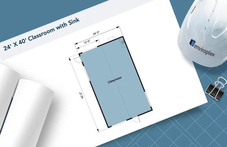 24′ X 32′ Classroom with Sink Floor Plan