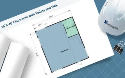 36′ X 40′ Classroom with Toilets and Sinks Floor Plan